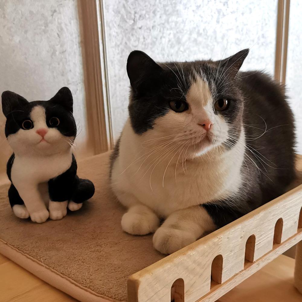 Custom Pet Portrait Felted Cat Body, Unique Custom Felted Gift for Cat Lovers Finished Product - soufeelau