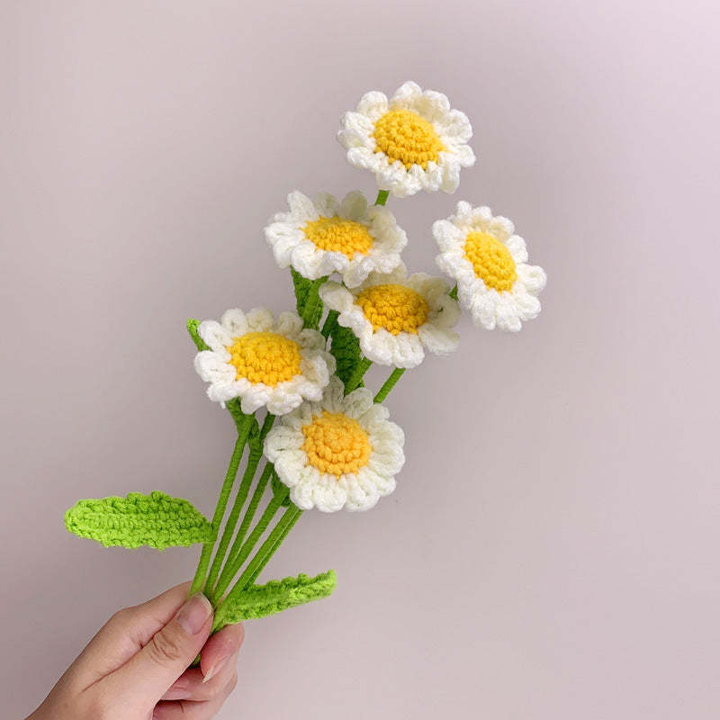 Little Daisy Crochet Flower Handmade Knitted Flower Gift for Lover - soufeelau