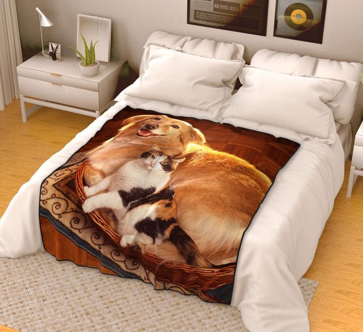 Custom Cute Pet Fleece Photo Blanket