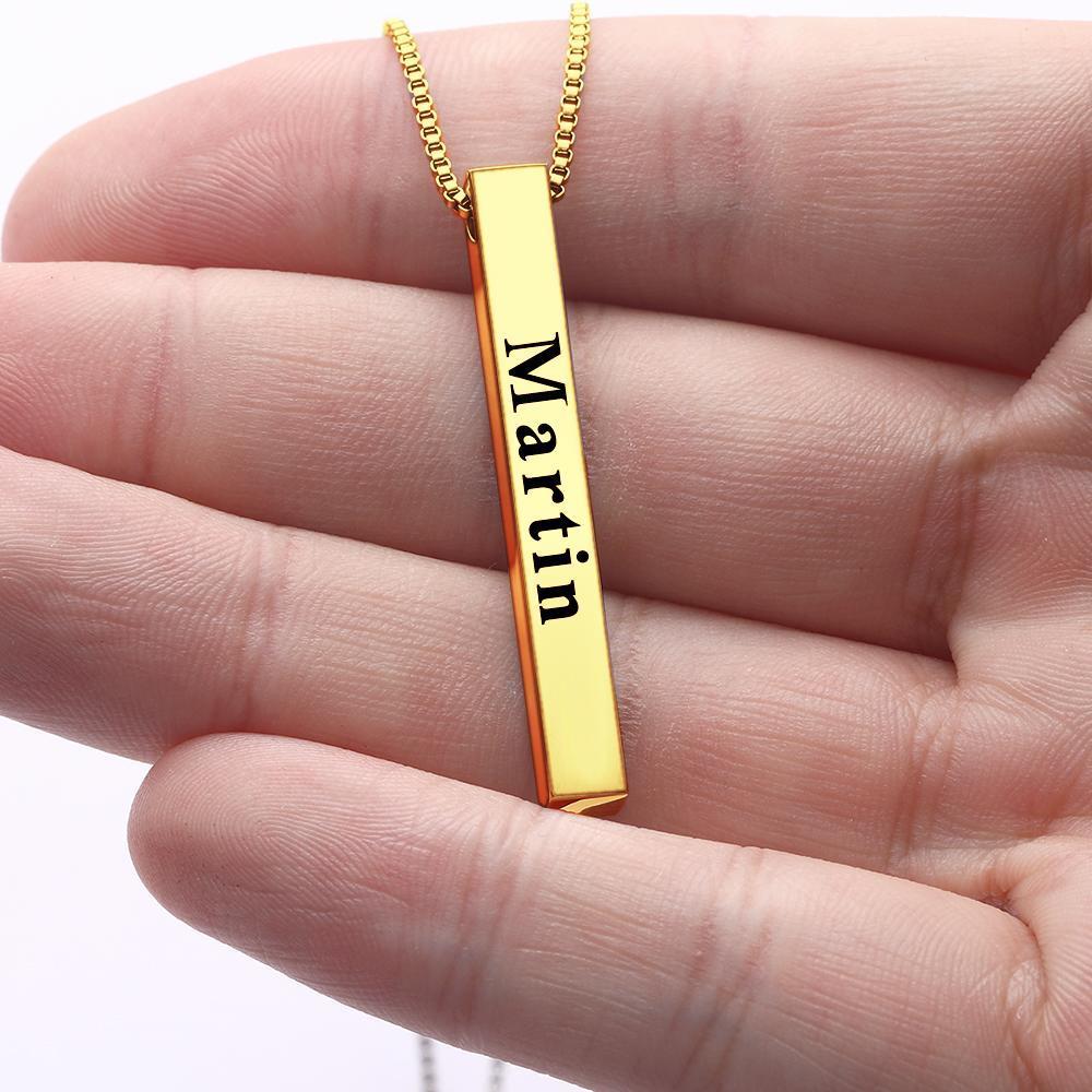 Spotify Code Necklace 3D Engraved Vertical Bar Necklace Gifts - soufeelau