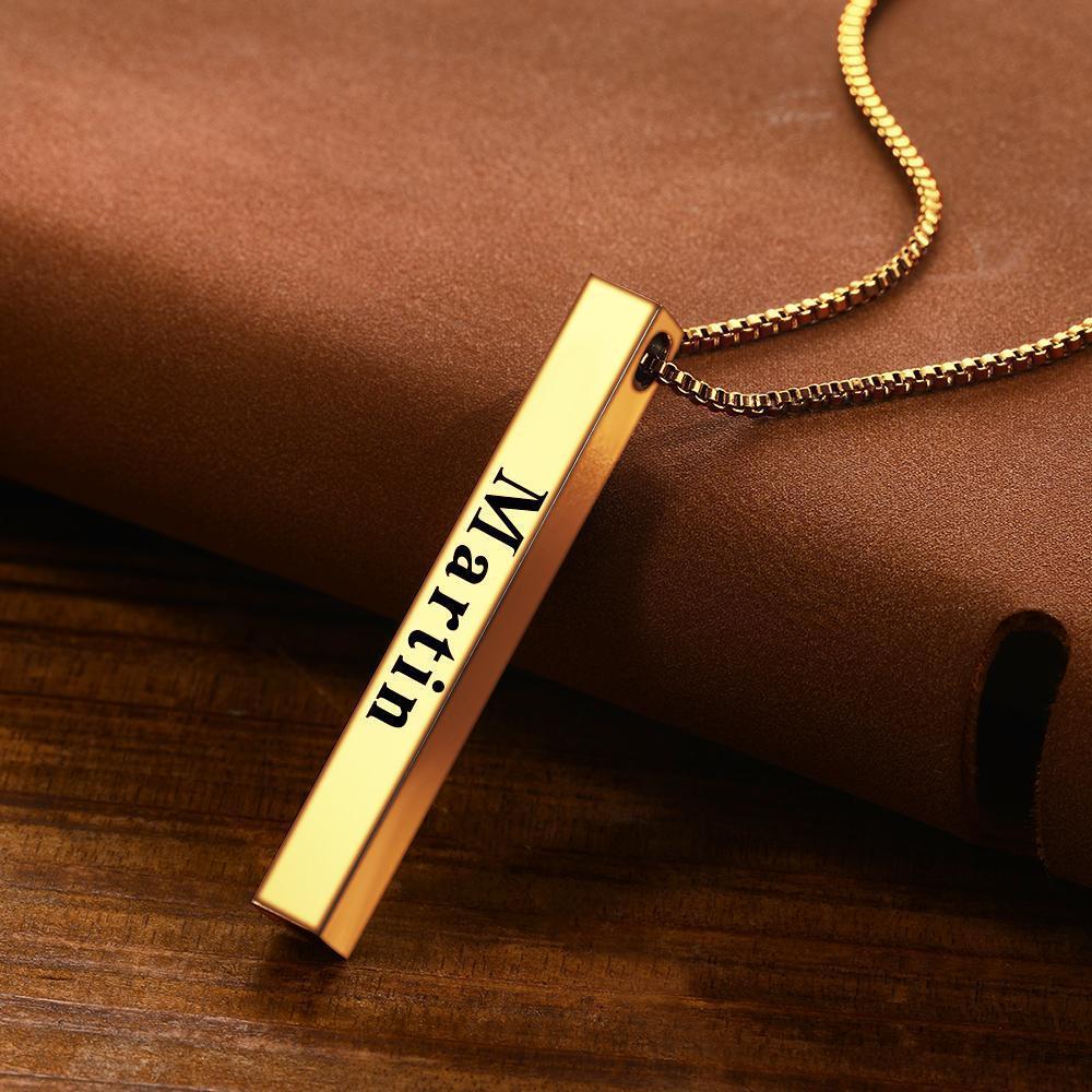 Spotify Code Necklace 3D Engraved Vertical Bar Necklace Gifts - soufeelau