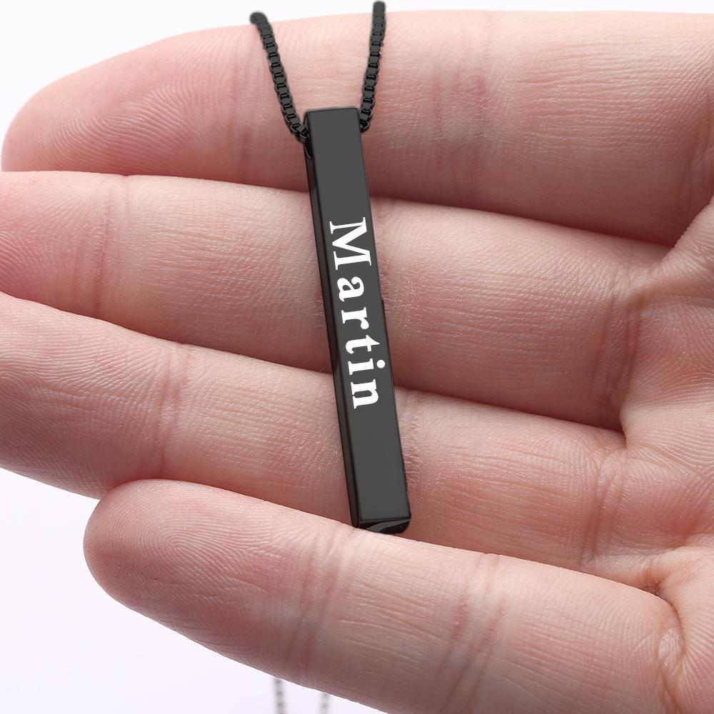 Spotify Code Necklace 3D Engraved Vertical Bar Necklace Gifts - soufeelau