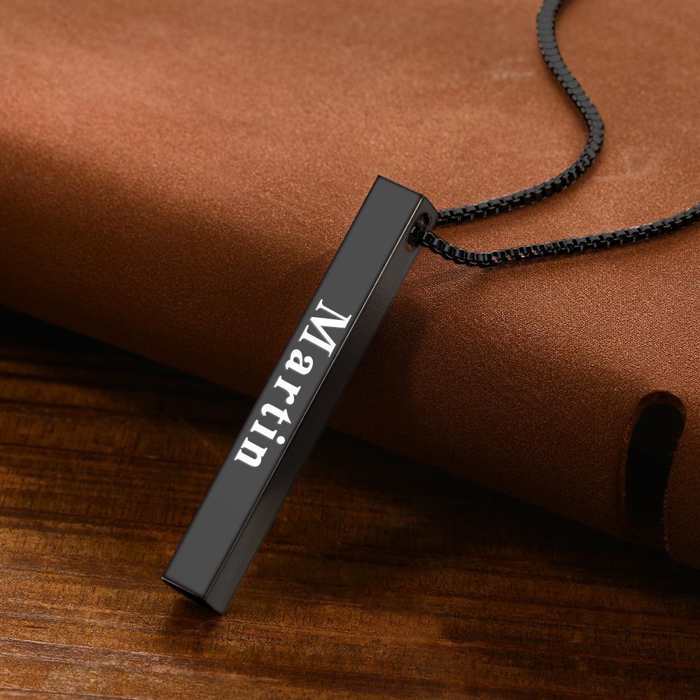 Spotify Code Necklace 3D Engraved Vertical Bar Necklace Gifts - soufeelau