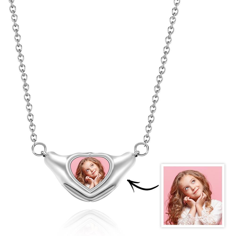 Custom Photo Necklace Heart-shaped Pendant Necklace Gift for Her - soufeelau