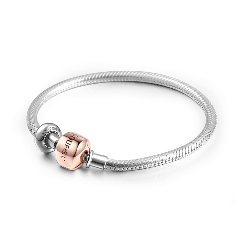 Soufeel Snake Chain Bracelet with Stopper Rose Gold Plated Silver