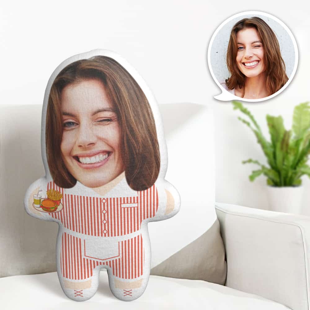 Waitress Minime Throw Pillow Custom Cute Pillow Personalized Photo Minime Pillow Gifts - soufeelau