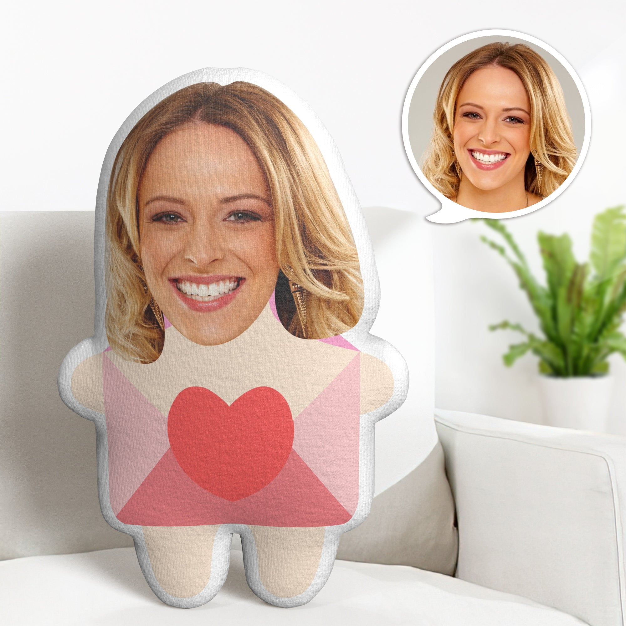 Valentine's Day Gifts Minime Throw Pillow Custom Face Pillow Gifts Funny Envelope - soufeelau