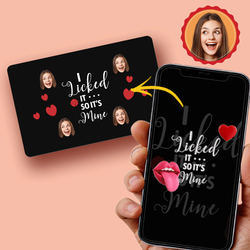 Scannable AR VR Animation 3D Card Virtual Reality Animation AR Graphic Cards I Licked It So It's Mine - soufeelau