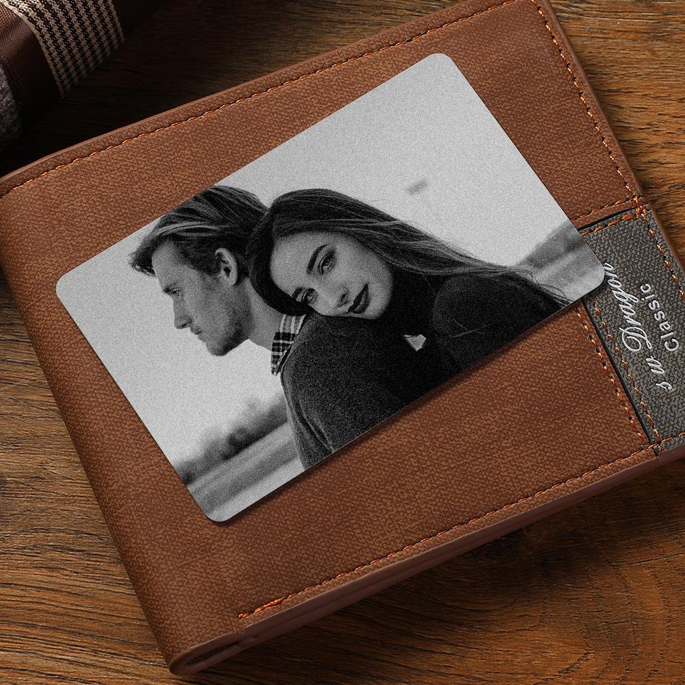 custom wallet card photo card engraved wallet card for lovers gifts - soufeelau