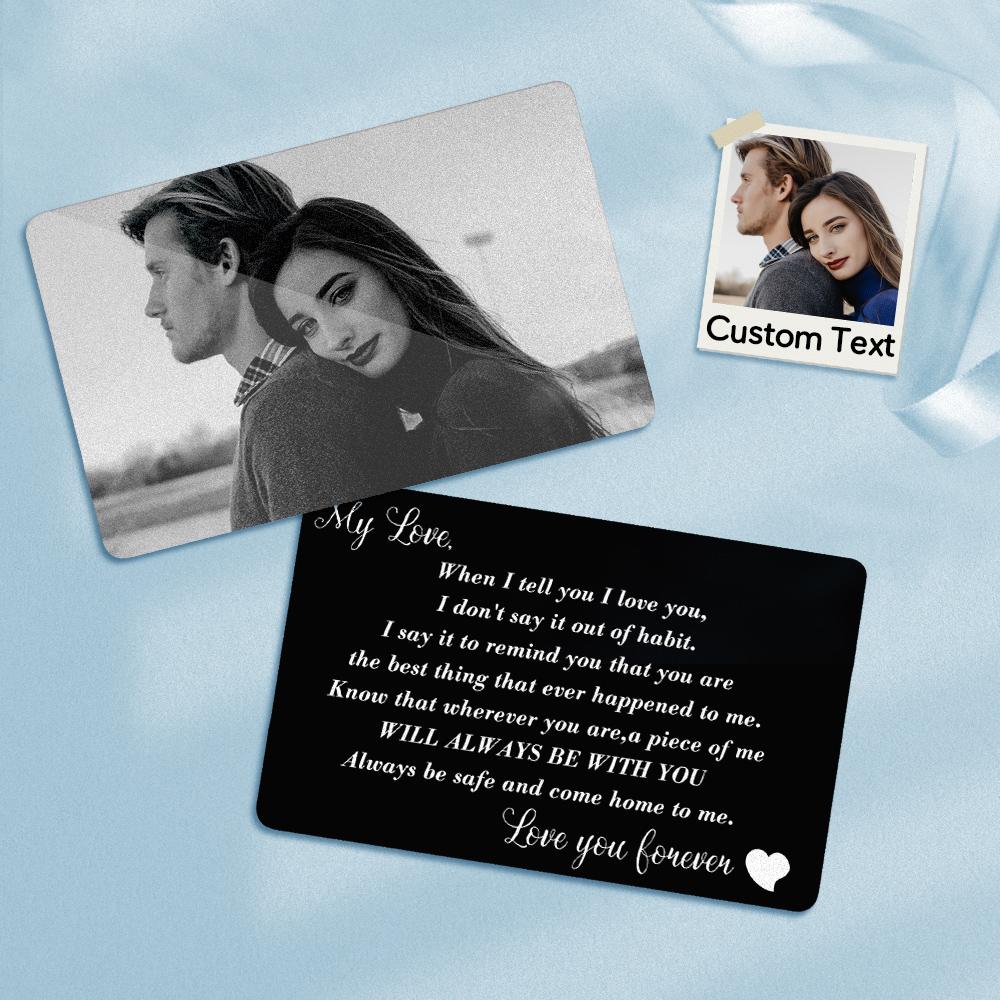 custom wallet card photo card engraved wallet card for lovers gifts - soufeelau