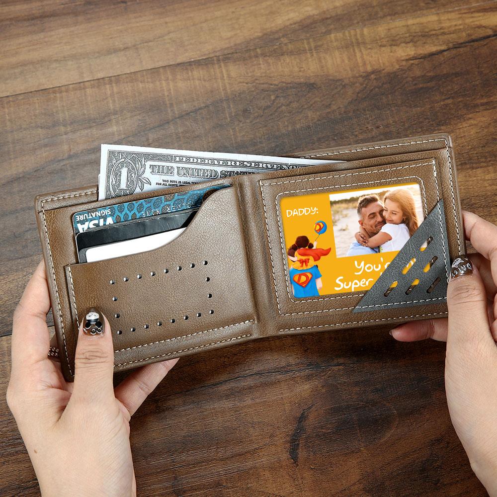 Custom Photo Wallet Insert Card Super Hero Dad Card - soufeelau