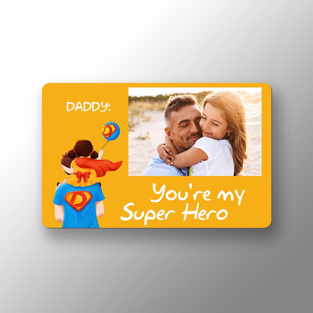 Custom Photo Wallet Insert Card Super Hero Dad Card - soufeelau