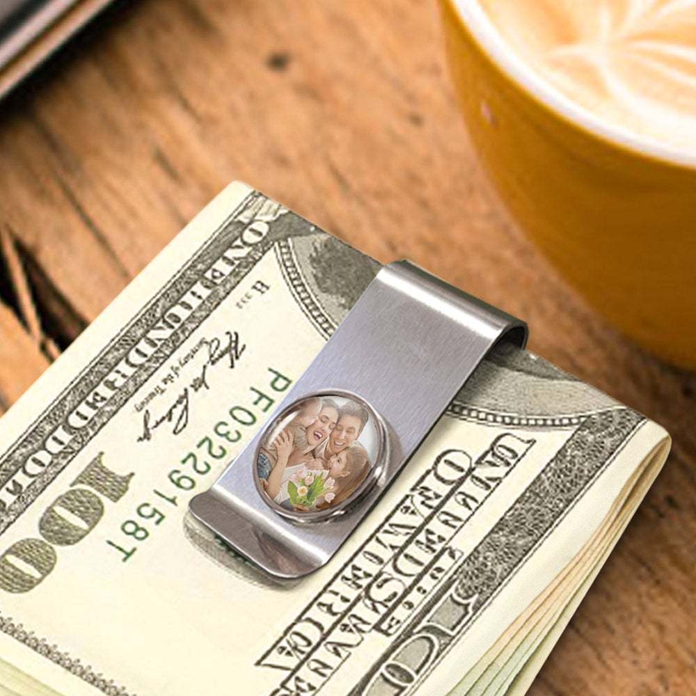 Custom Photo Metal Money Clips Personalized Money Clips Gift for Father Lover Husband - soufeelau