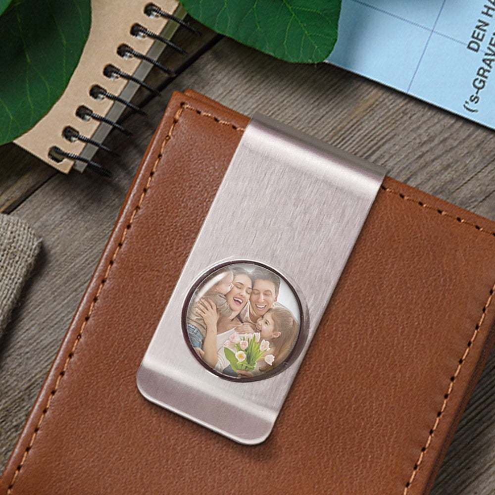 Custom Photo Metal Money Clips Personalized Money Clips Gift for Father Lover Husband - soufeelau