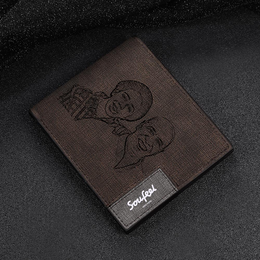 Mens Wallet, Personalized Wallet, Photo Wallet with Engraving Valentine's Gifts for Men