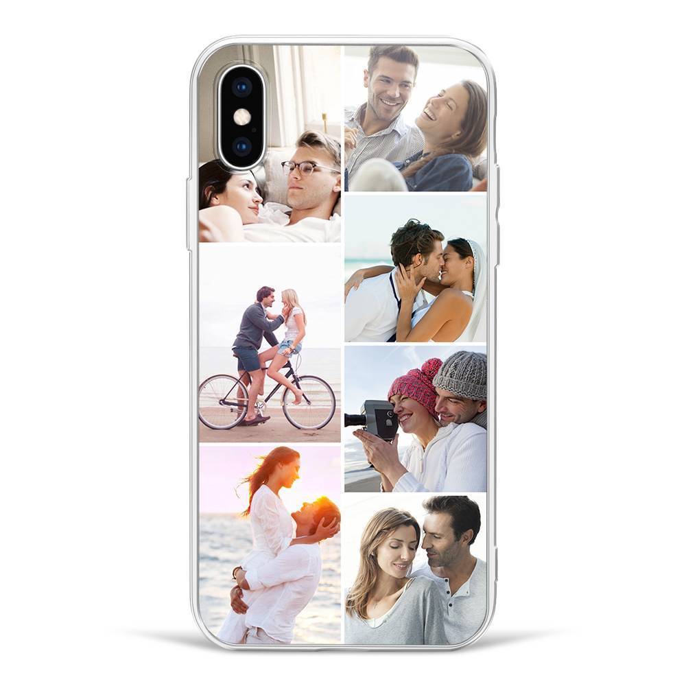 iPhone 7p/8p Custom Photo Collage Protective Phone Case - 7 Pictures Soft Shell Matte