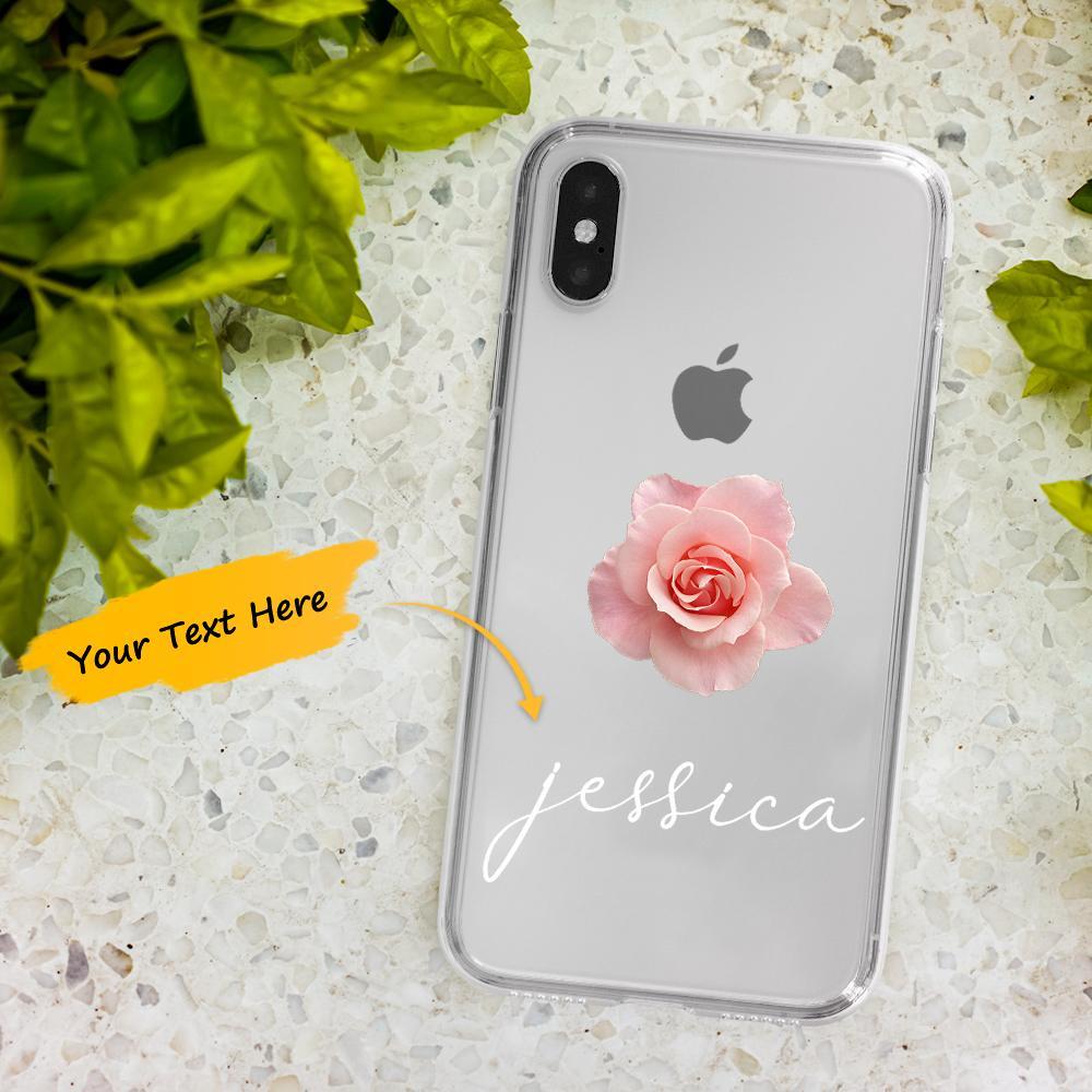 Custom Engraved iPhone Case iPhone XS Max Rose Pattern Fashion Simplicity - soufeelau