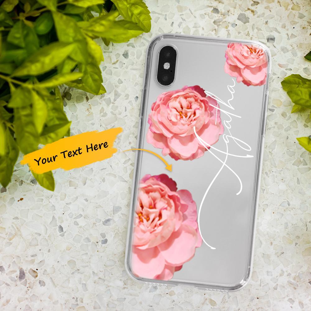 Custom Engraved iPhone Case iPhone XS Max Rose Theme Fashion Simplicity - soufeelau