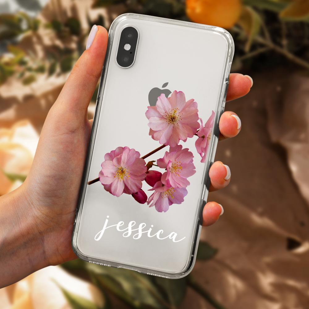 Custom Engraved iPhone Case iPhone XS Max Flower Theme Fashion Simplicity - soufeelau
