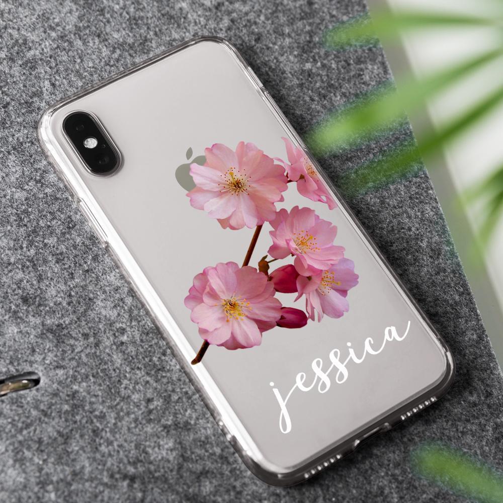 Custom Engraved iPhone Case iPhone XS Max Flower Theme Fashion Simplicity - soufeelau