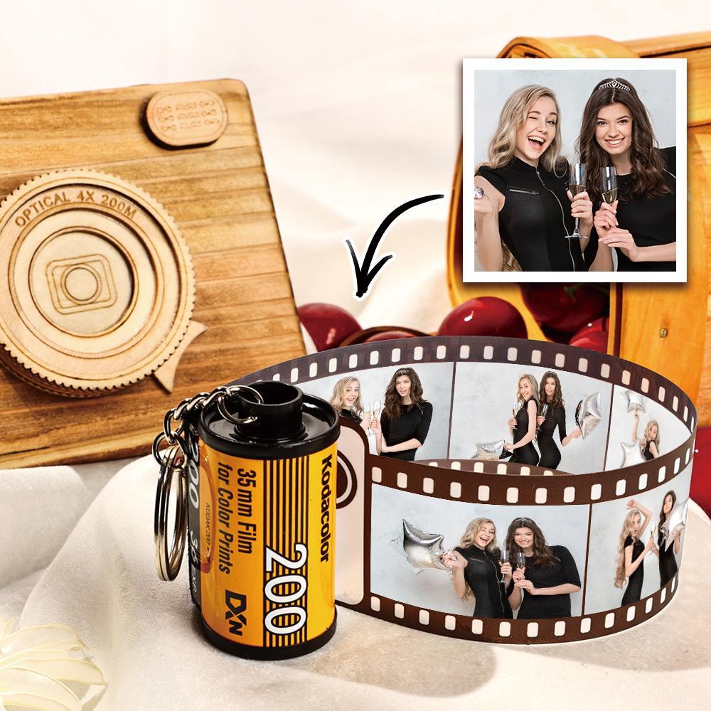 5 Pics Custom Photo Film Roll Keychain with Pictures Customized Photo Gifts for Friend