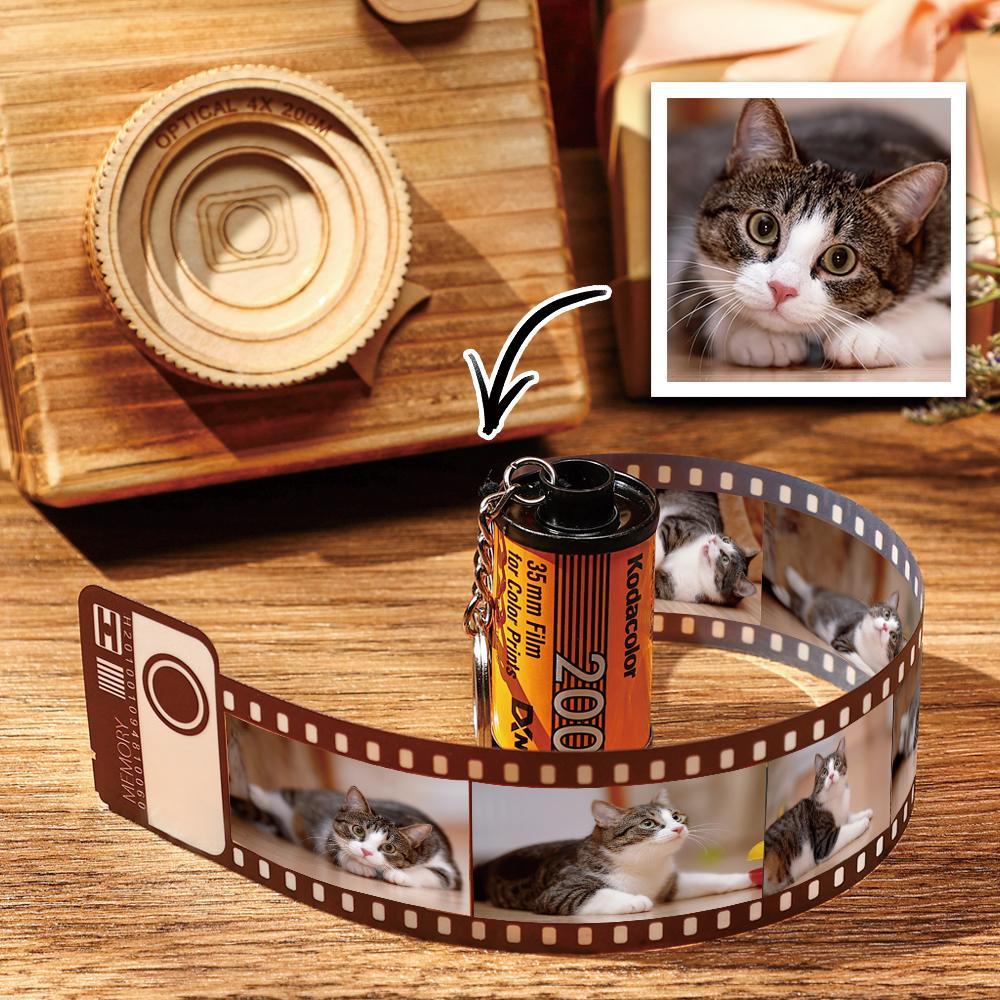 5 Pics Custom Photo Film Roll Keychain with Pictures Customized Photo Gifts for Pet