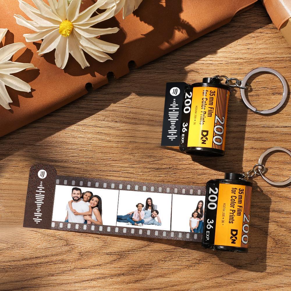 Scannable Spotify Code Film Keychain Spotify Favorite Song Photo Engraved Film Keychain Anniversary Gifts 10 Pics