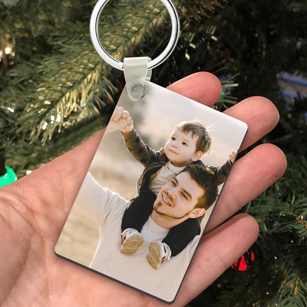 Custom Photo Keychain Density Board Memorial Gift for Father Single-sided Customization--Christmas Gifts-Christmas Gifts