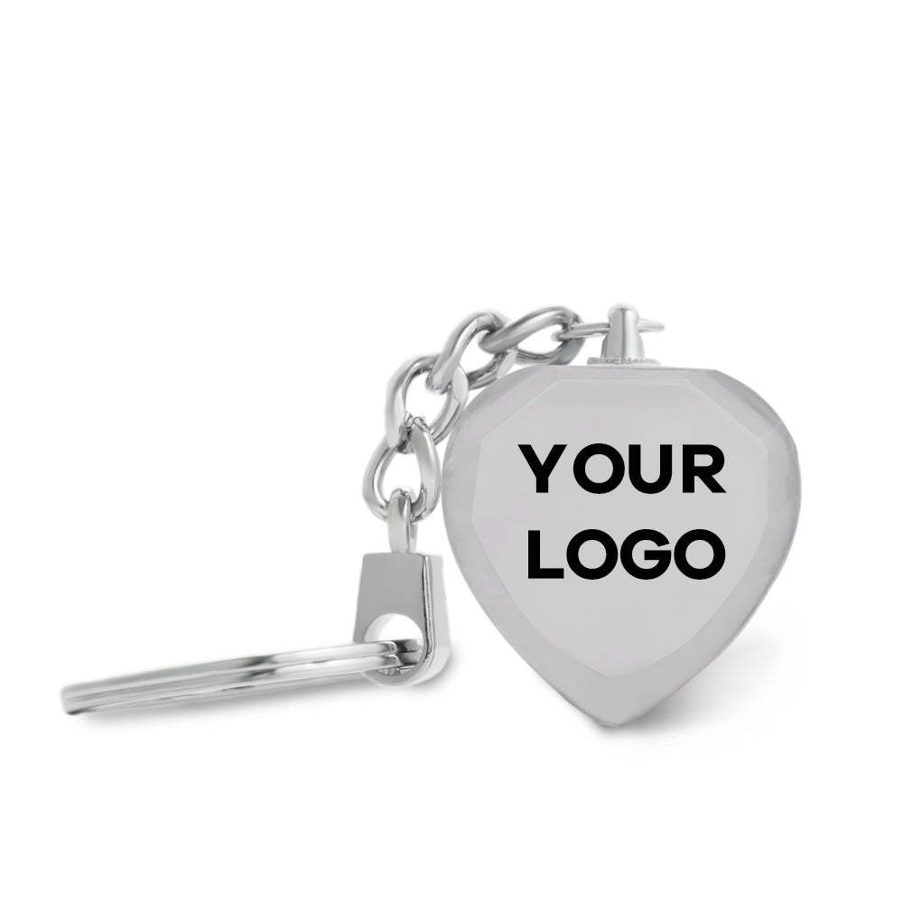 Custom Photo Keychain Crystal Keychain Heart-shaped Gifts for Employees-Christmas Gifts