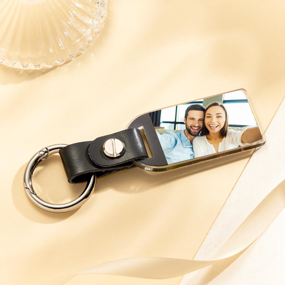 Custom Photo Keychain Creative Simple Couple Gifts - soufeelau