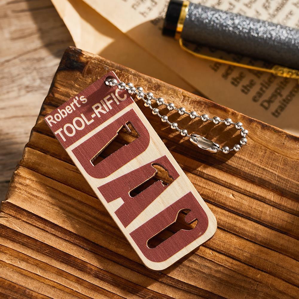 Custom Engraved Keychain with Tool Symbol Gift for Dad - soufeelau