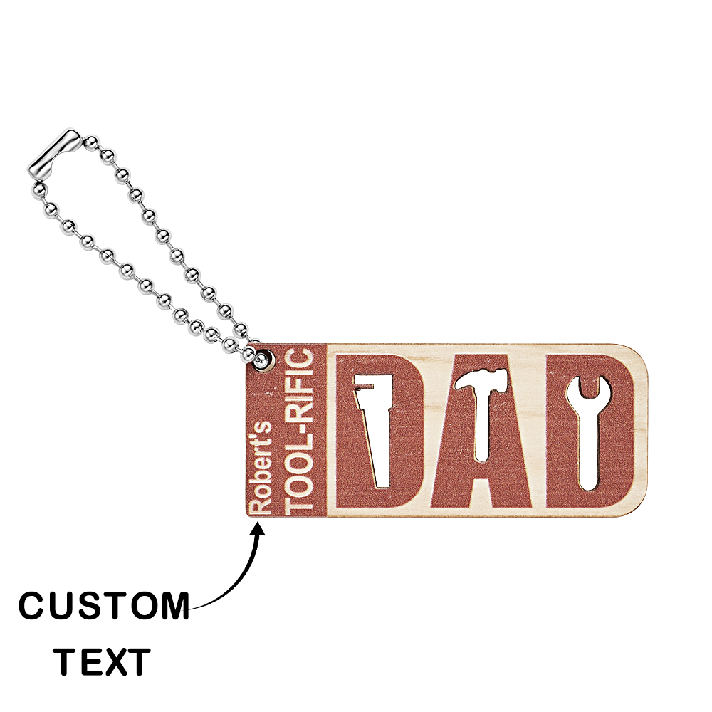 Custom Engraved Keychain with Tool Symbol Gift for Dad - soufeelau