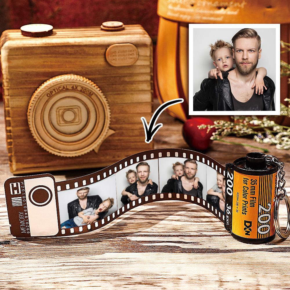 5 Pics Custom Photo Camera Roll Keychain with Pictures Customized Photo Father's Day Gifts - soufeelau