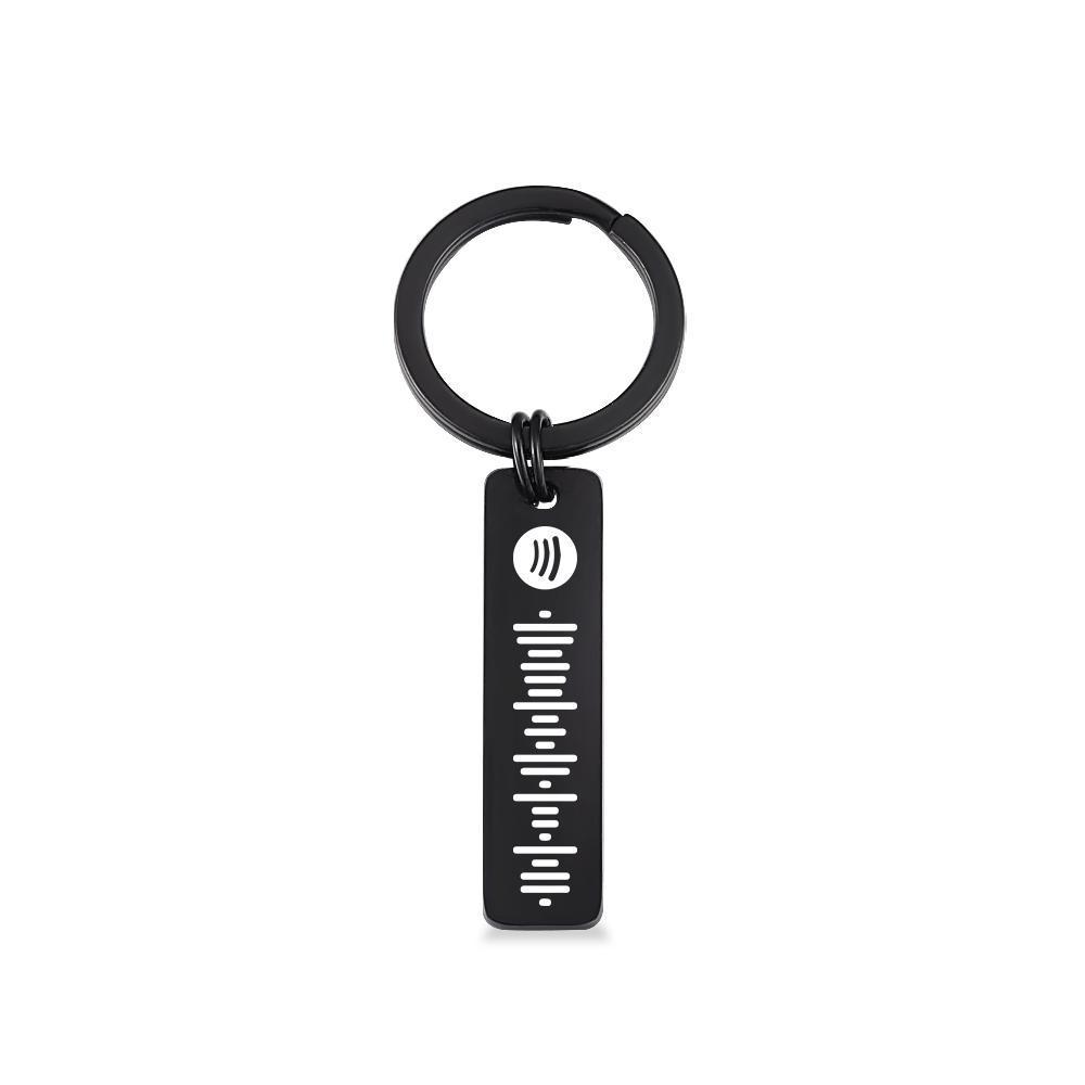 Scannable Spotify Code Keychain, Custom Music Song Keychains Black