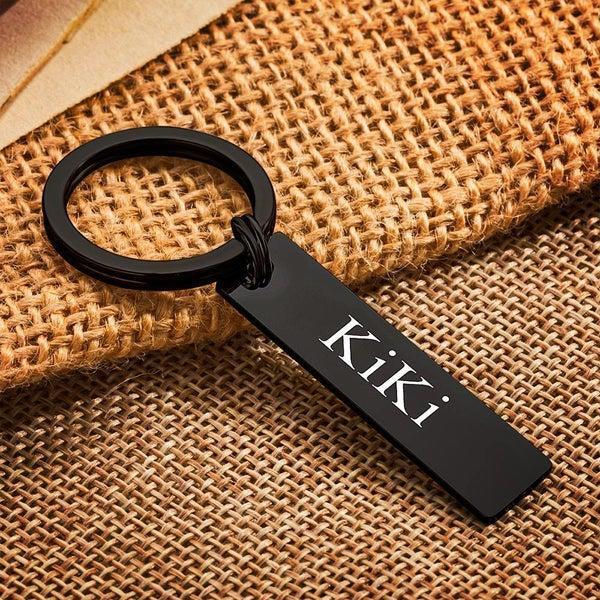 Scannable Music Code Keychain, Custom Engraved Music Song Keychains Black