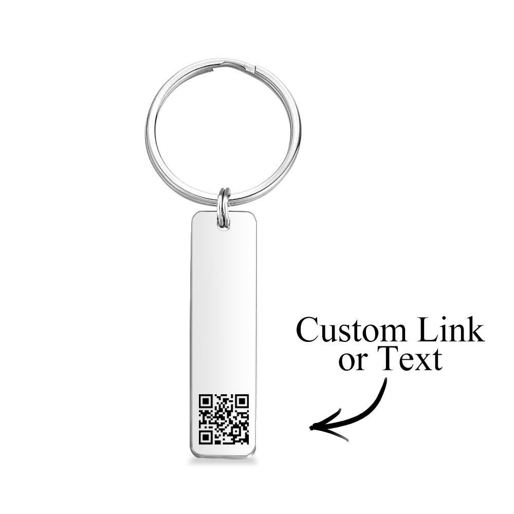 Scannable QR Code Keychain Custom Link Keychains Gift for Him