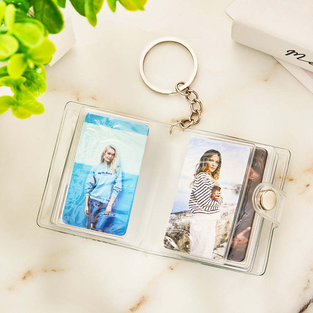 Custom Photo Album Keychain Custom Photo Plastic Keychain Romantic Gift for Her - soufeelau