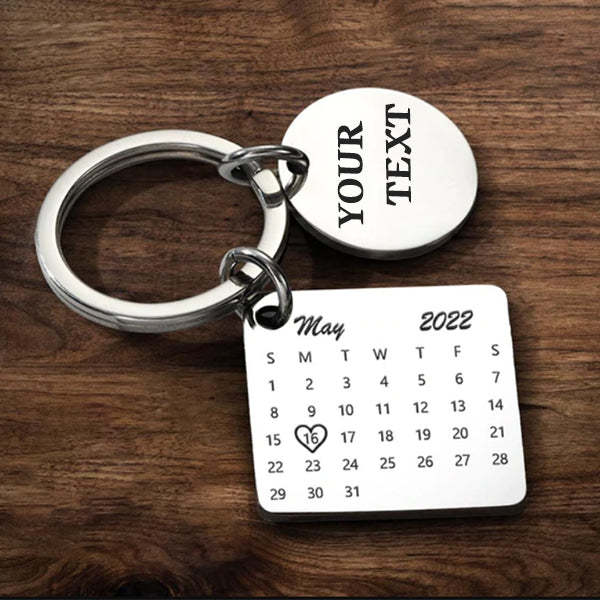 Personalised Calendar Keychain, Date Keychain, Anniversary, Boyfriend, Girlfriend, Husband, Wife, Relationships, Wedding