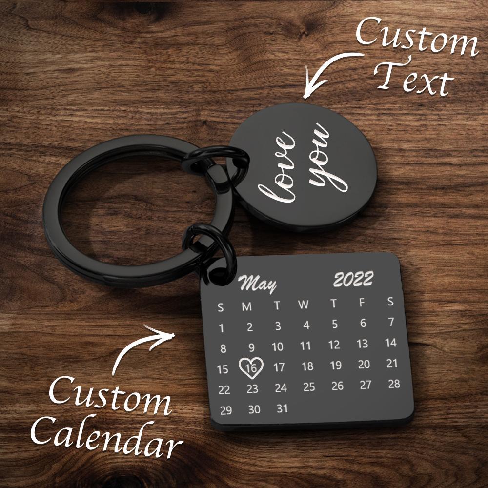 Personalised Calendar Keychain, Date Keychain, Anniversary, Boyfriend, Girlfriend, Husband, Wife, Relationships, Wedding