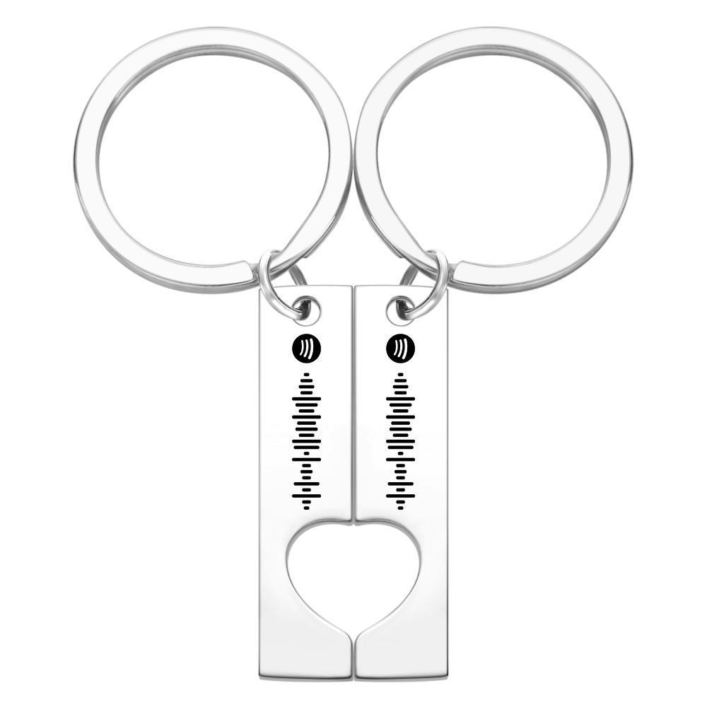 Scannable Custom Spotify Code Keychain Engraved Custom Music Song Keychain Gifts Black