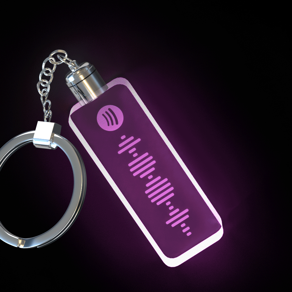 Custom Spotify Code Keychain Personalized Music Song Shiny Keychain Memorial Gifts - soufeelau