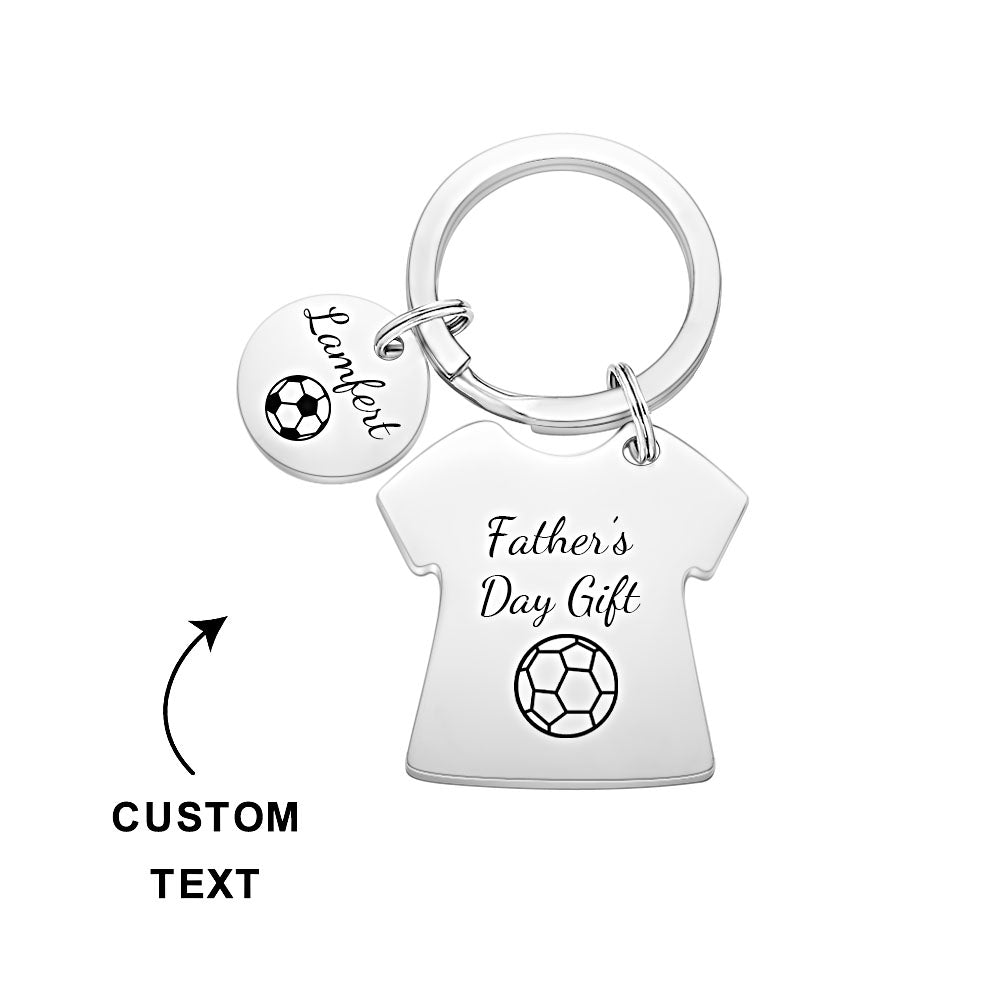 Custom Engraved Keychains Football Dad Keychain Daddy's Team Father's Day Gift - soufeelau