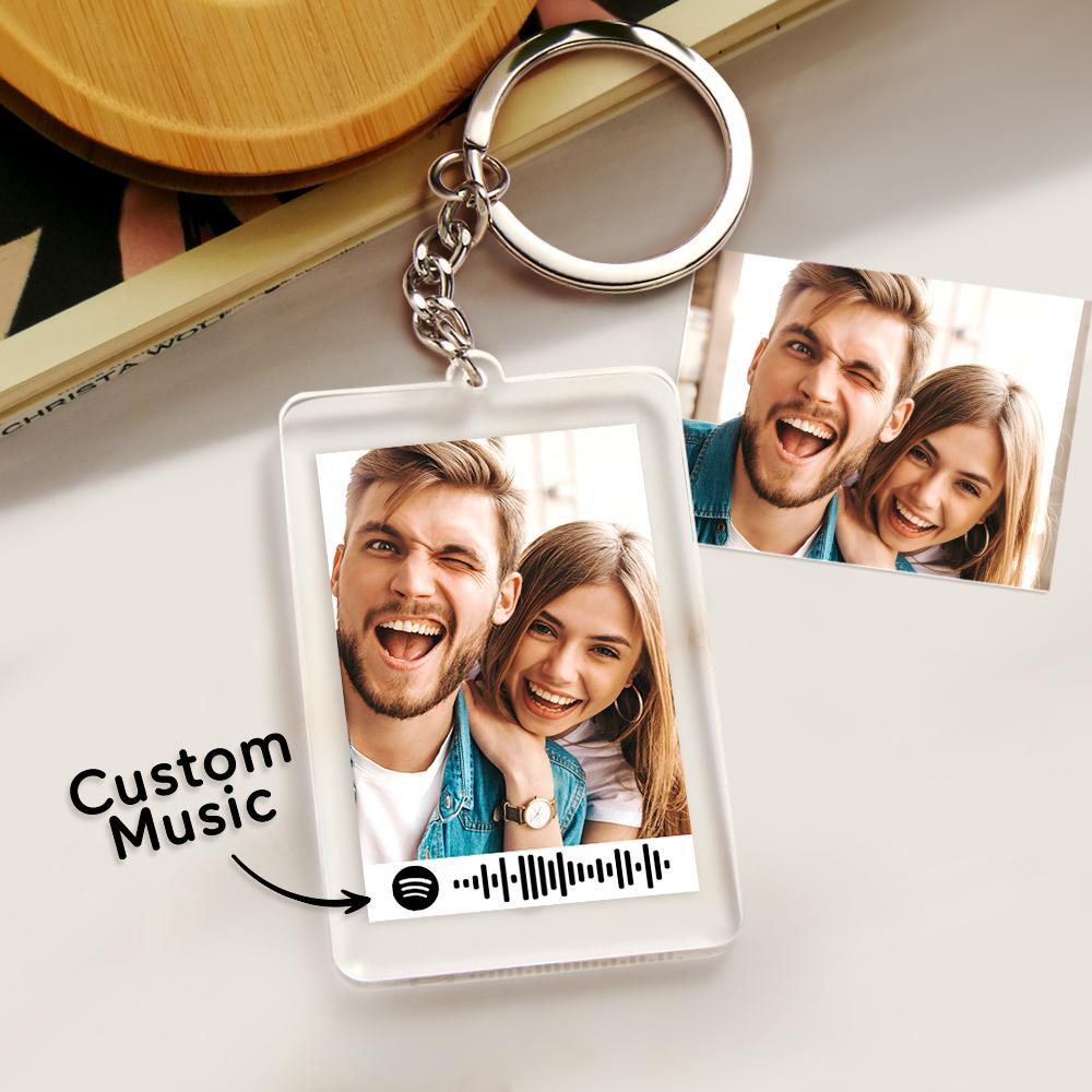 Personalized Keychain Custom Scannable Spotify Code Keychain Memorial Song Gift - soufeelau