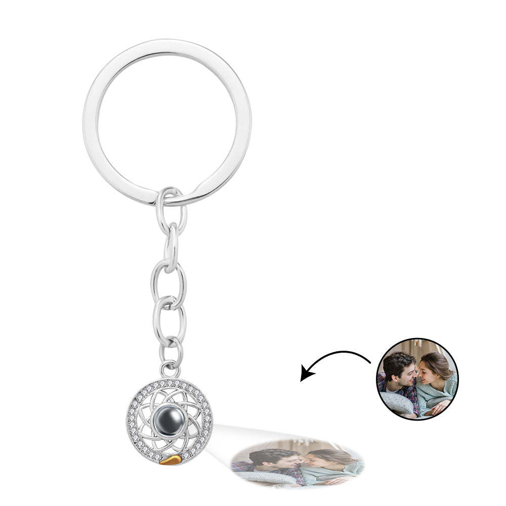 Custom Photo Projection Keychain Sun and Moon Couple Commemorative Gifts - soufeelau