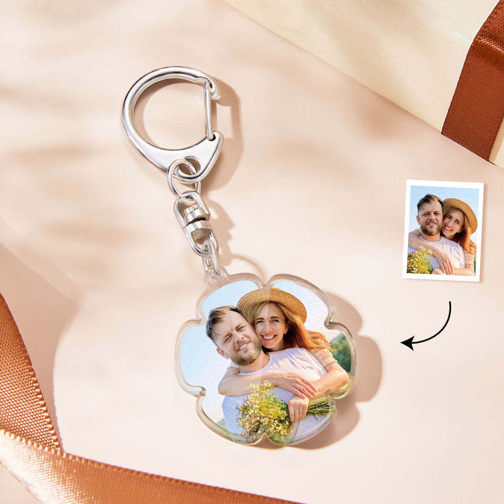 Custom Photo Flower-shaped Keychain Personalized Petal Acrylic Pendant Gifts for Girls - soufeelau