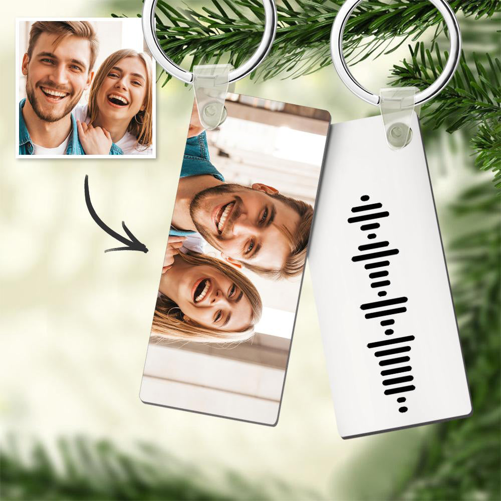 Photo Keychain With Music Code Keychain Gifts For Valentine's Day Unique Design - soufeelau