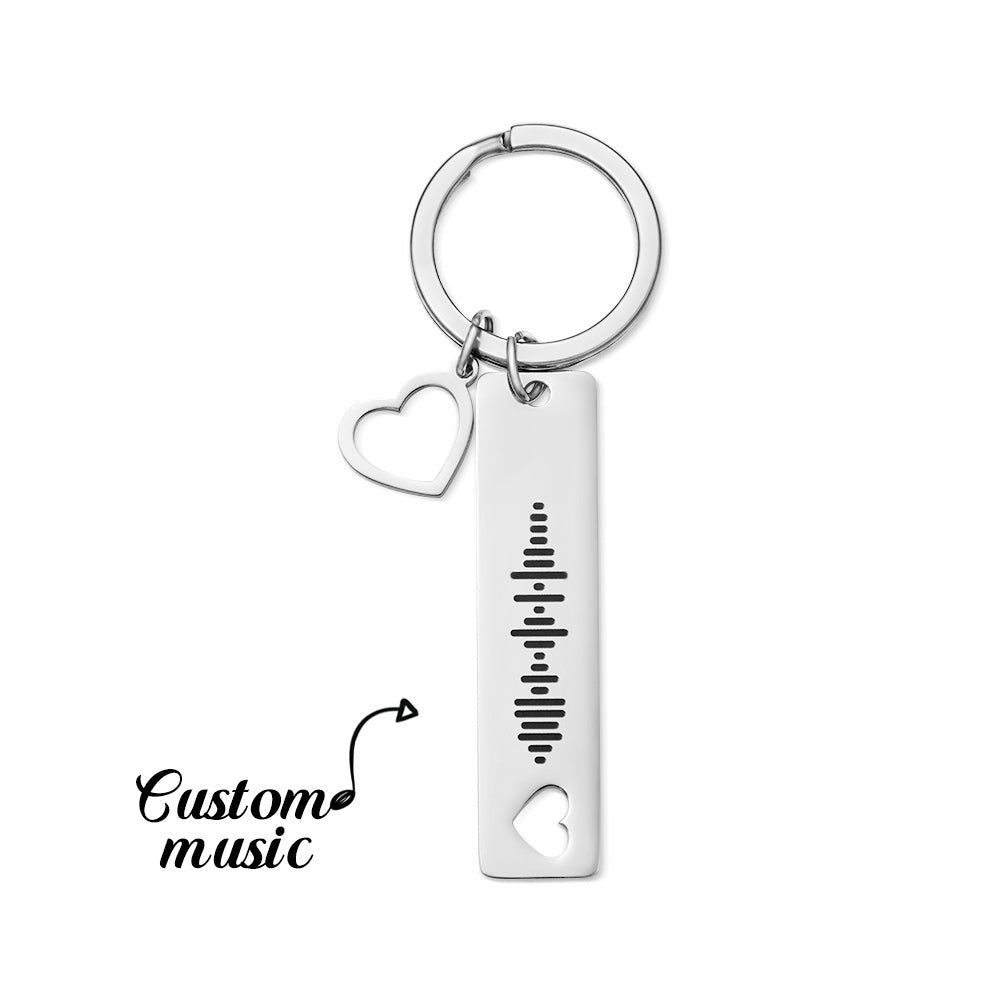 Custom Scannable Music Code Keychain Heart-shaped Creative Gifts - soufeelau