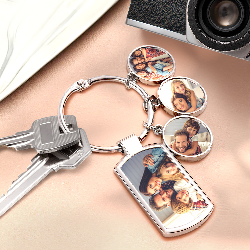 Custom Photo Metal Keychain Personalized Keychain Gift for Him or Her - soufeelau