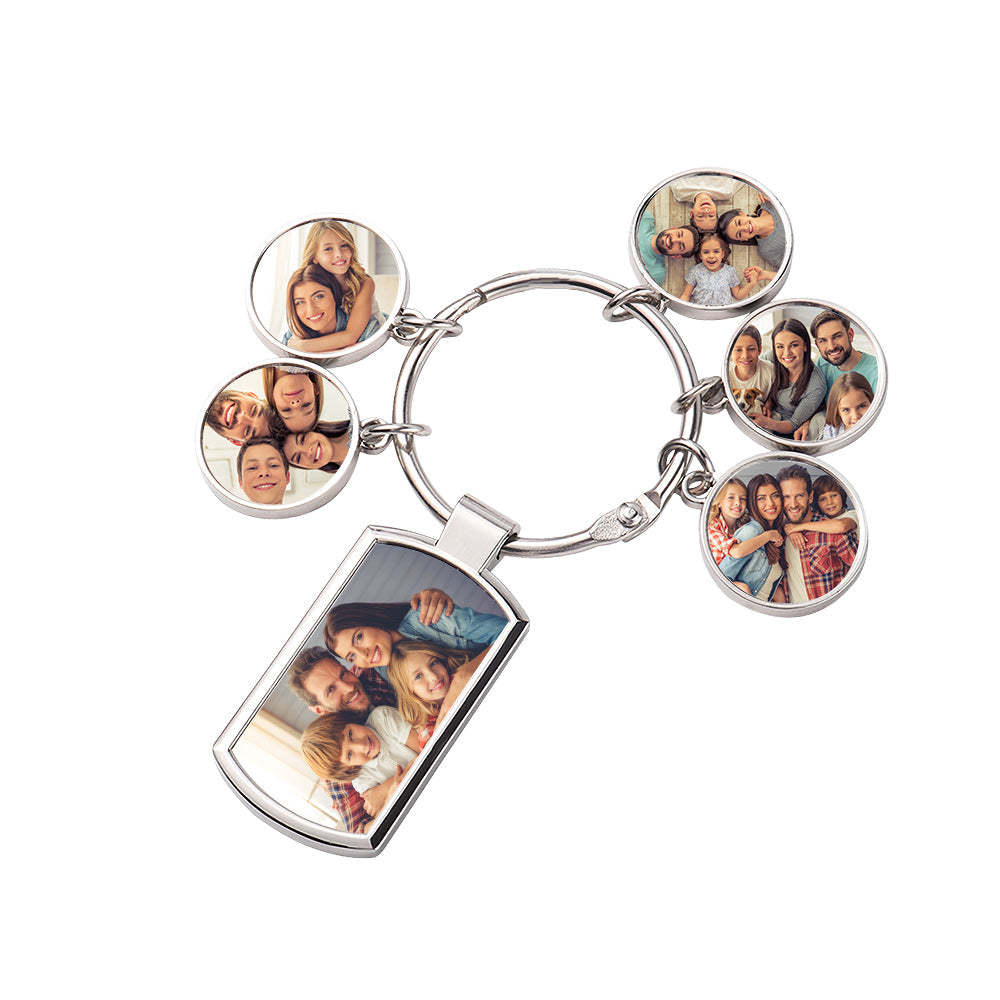Custom Photo Metal Keychain Personalized Keychain Gift for Him or Her - soufeelau