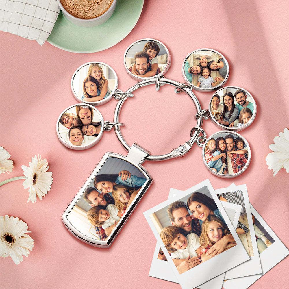 Custom Photo Metal Keychain Personalized Keychain Gift for Him or Her - soufeelau